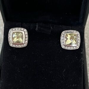 David Yurman Albion Stud Earrings with Lemon Citrine and Diamonds